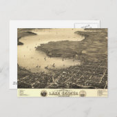 Carte Vintage du lac Léman (Devant / Derrière)