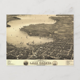 Carte Vintage du lac Léman