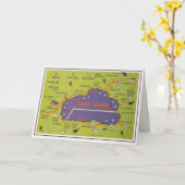 Carte vintage du lac Tahoe (Fleur jaune)