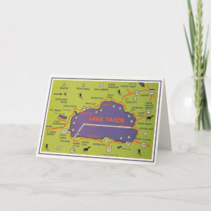 Carte vintage du lac Tahoe