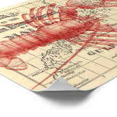 Carte vintage du Maine avec affiche de homard (Coin)