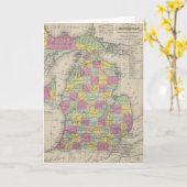 Carte vintage du Michigan (1853) (Fleur jaune)