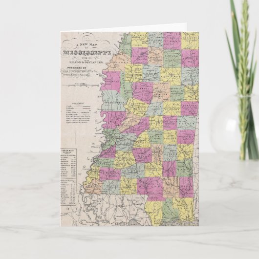 Carte vintage du Mississippi (1853) (Devant)