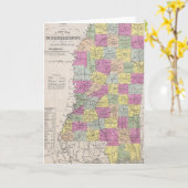Carte vintage du Mississippi (1853) (Fleur jaune)