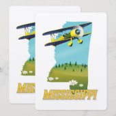 Carte Vintage du Mississippi imprimé de l'affiche  (Devant / Derrière)