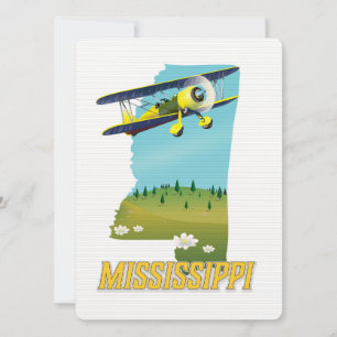 Carte Vintage du Mississippi imprimé de l'affiche 