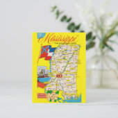 Carte Vintage du Mississippi Poscard (Debout devant)