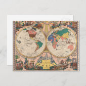 Carte vintage du monde (Devant / Derrière)