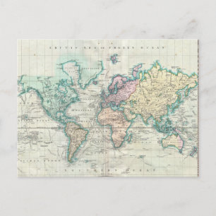Carte vintage du monde (1801)