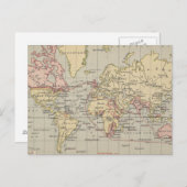 Carte vintage du monde (1914) (Devant / Derrière)