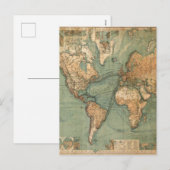 Carte vintage du monde antique (Devant / Derrière)