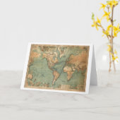 Carte vintage du monde antique (Fleur jaune)