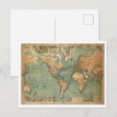 Carte vintage du monde antique (Devant / Derrière)