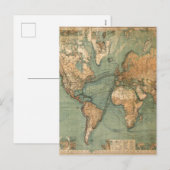 Carte vintage du monde antique (Devant / Derrière)