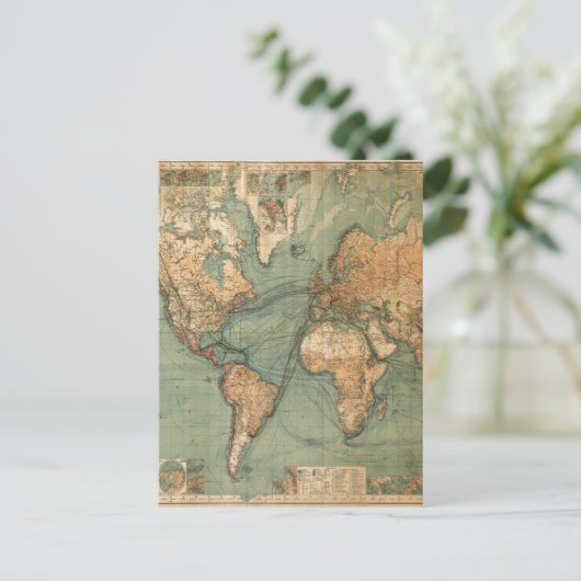 Carte vintage du monde antique (Debout devant)