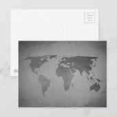 Carte vintage du monde noir et blanc (Devant / Derrière)