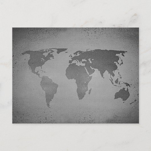 Carte vintage du monde noir et blanc (Devant)