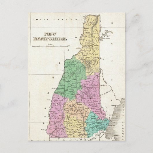 Carte vintage du New Hampshire (1827) (Devant)