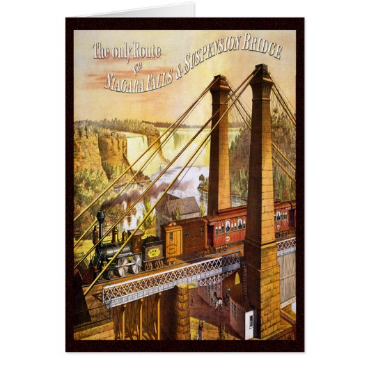 Carte vintage du pont ferroviaire de Niagara Falls (Devant)