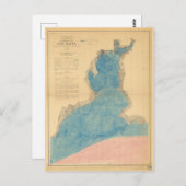 Carte vintage du port de New Haven Connecticut (Devant / Derrière)