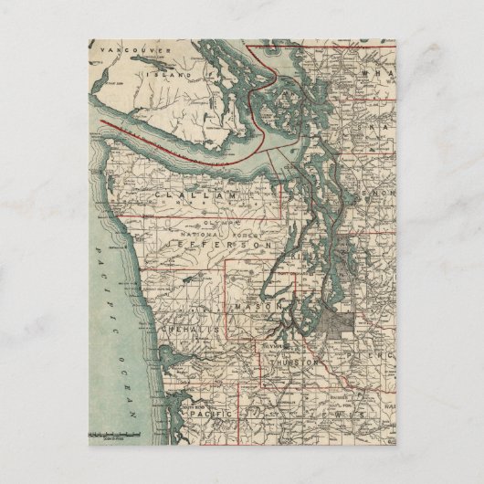 Carte vintage du Puget Sound (1910) (Devant)