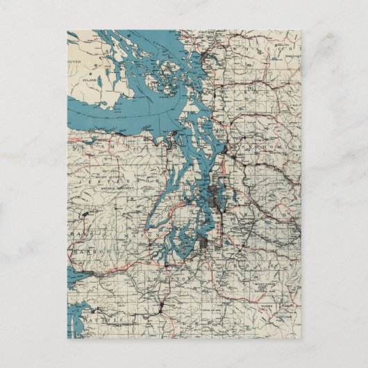 Carte vintage du Puget Sound (1919) (Devant)