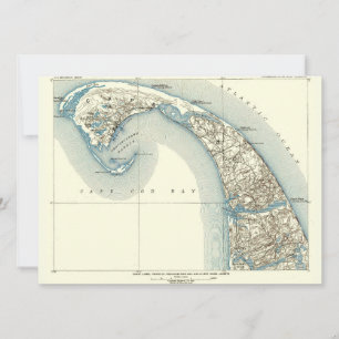 Carte vintage du relevé côtier de Provincetown