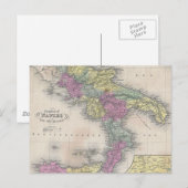 Carte vintage du sud de l'Italie (1853) (Devant / Derrière)