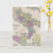 Carte vintage du sud de l'Italie (1853) (Fleur jaune)