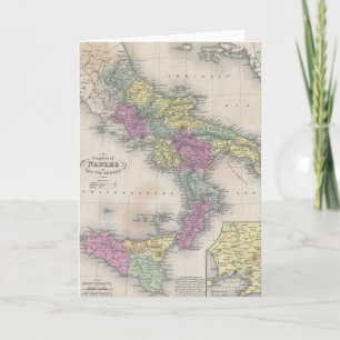 Carte vintage du sud de l'Italie (1853)