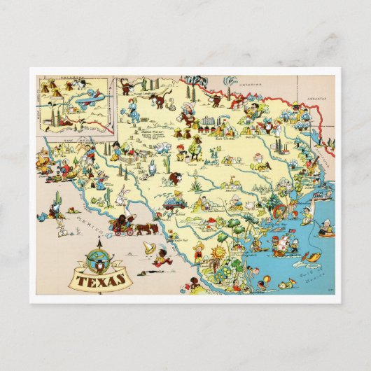 Carte Vintage du Texas Funny (Devant)