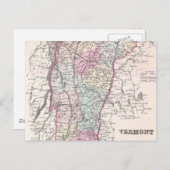 Carte vintage du Vermont (1855) (Devant / Derrière)