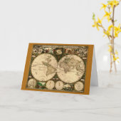 Carte vintage du Vieux Monde (Fleur jaune)