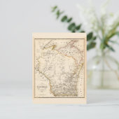 Carte vintage du Wisconsin 1852 (Debout devant)