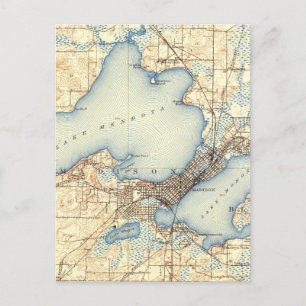 Carte Vintage du Wisconsin Madison