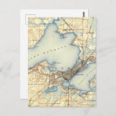 Carte Vintage du Wisconsin Madison (Devant / Derrière)