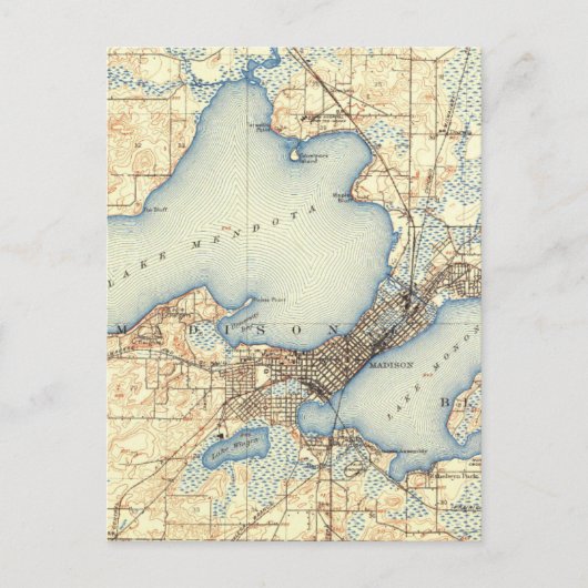Carte Vintage du Wisconsin Madison (Devant)