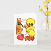 Carte Vintage Ducky Valentine (Fleur jaune)