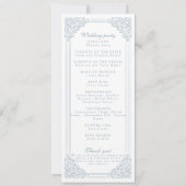Carte Vintage Dusty Blue Frame Elegant Script Mariage (Dos)
