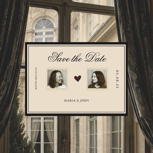 Carte Vintage Editorial Facing two Portrait