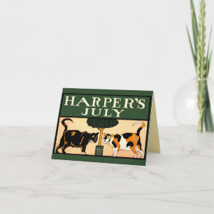 Carte Vintage Edward Penfield, 2 chats, Harper's July
