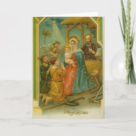 Carte Vintage Edwardian Era Nativity Christmas Card (Devant)