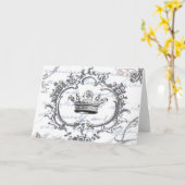 Carte Vintage Elegant Crown...notecard (Fleur jaune)