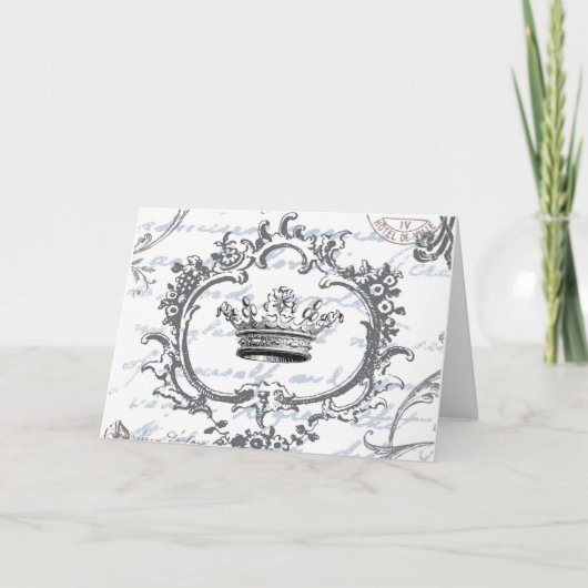 Carte Vintage Elegant Crown...notecard (Devant)