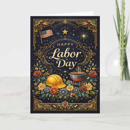 Carte Vintage Elegant Labor Day (Devant)