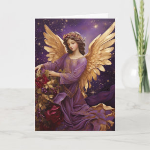 Carte Vintage Élégant Noël Angel fille sur mesure