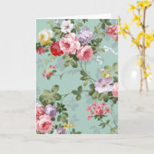 Carte Vintage Elegant rose Roses Motif (Fleur jaune)