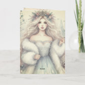 Carte Vintage Elegant Winter Princess Fairytale  (Dos)