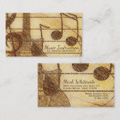 Carte vintage élégante d'industrie musicale de (Devant / Derrière)