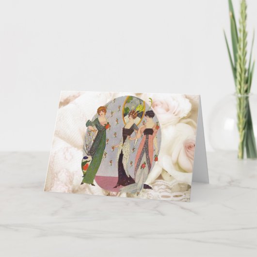 Carte Vintage élégante mode féminine des années 1920 (Devant)